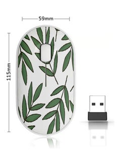 اشتري Draw Tree Pattern Wireless Mouse Green/White في السعودية