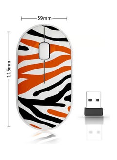 Buy Wireless Mouse- Zebra Orange/Black/White in Saudi Arabia