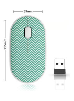 Buy Wavy Seamless Wireless Mouse Green/White in Saudi Arabia