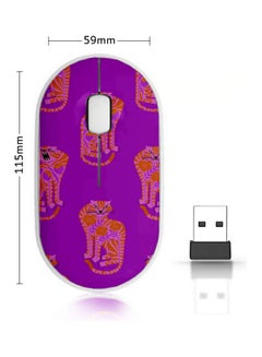 Buy Angry Cat Wireless Mouse Purple/Orange in Saudi Arabia