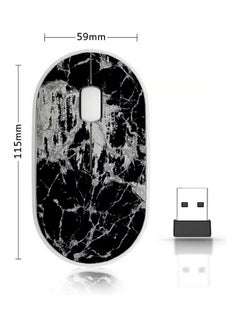 Buy Wireless Mouse - Marble Texture Black/White in Saudi Arabia