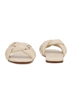 Buy Ladies Sandals Flat Round Beige in Saudi Arabia