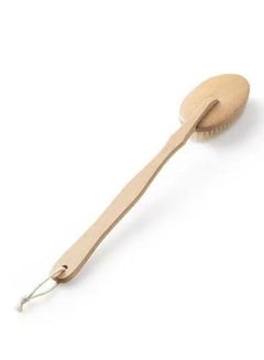 اشتري Bath Body Brush Soft Bristles Shower Back Scrubber with Anti Slip Long Bamboo Handle Beige Free Size في مصر