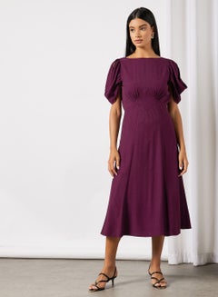 Buy Panelled Tea Dress Purple in UAE