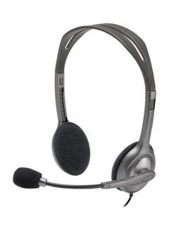 Buy H111 Over-The-Head, Stereo Headset, For Live Chat And Music Black/Silver in UAE