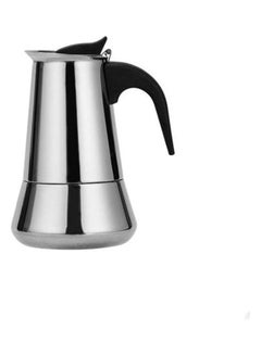 اشتري Stovetop Espresso Maker 2-12 Cup Stainless Steel Percolator Italian Coffee Maker Silver-Black 490grams في مصر