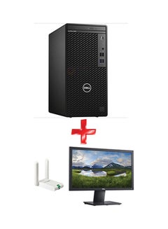 اشتري Optiplex 3080 Tower PC With Core I3 Processor 4GB Ram 1TB HDD Intel UHD Graphics 630 Dos With High Gain Wireless USB Adapter + 20 inch HD LED Monitor Black في مصر