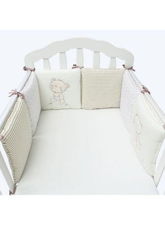 Buy 6-Piece Set of High-quality Cotton Baby Crib Cot Bumper Cushion With 100% Polyester Filling in UAE