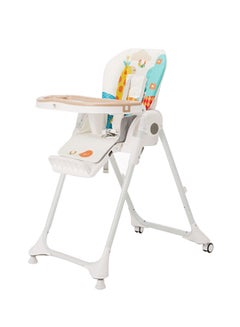 اشتري Compact Baby Feeding High Chair With Reclining Position Adjustable Height And 5-Point Safety Harness Suitable For 6 Months To 3 Years متعدد الألوان في السعودية