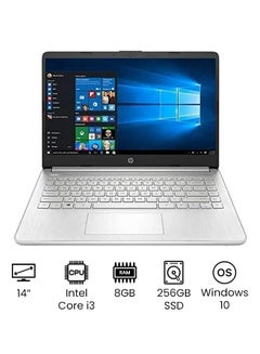 Buy 14-DQ1077WM Laptop With 14-Inch Display, 10th Gen Core i3 1005G1 Processor/8GB RAM/256GB SSD/Intel UHD Graphics/Windows 10 English silver in UAE
