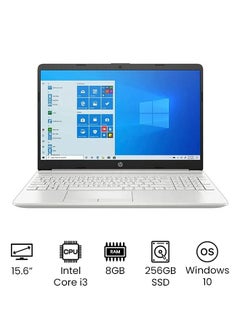 Buy 15-dw Laptop With 15.6-Inch Full HD Display, Core i3-1115G4 Processer/8GB RAM/256GB SSD/Intel UHD Graphics/Windows 10 English Silver in UAE