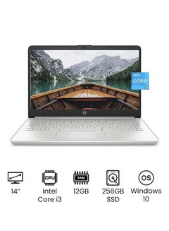 Buy 14-DQ2055WM Laptop With 14-Inch HD Display, 11th Gen Core i3 1115G4 Processor/12GB RAM/256GB SSD/Intel UHD Graphics/Windows 10 English Silver in UAE