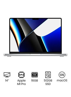 Buy MacBook Pro MKGR3 14-Inch Liquid Retina XDR Display Apple M1 Pro Chip With 8-Core CPU And 14-Core GPU/16GB RAM/512GB SSD/English And Arabic Keyboard Silver in UAE