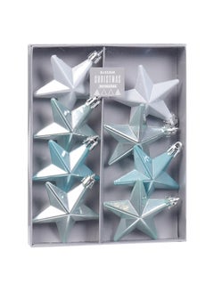 Buy 8-Piece Assorted Christmas Star Hanging Decoration Multicolour 6.5cm in UAE