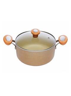 Buy Cushion Smart Stockpot With Glass Lid Cream 30cm in UAE