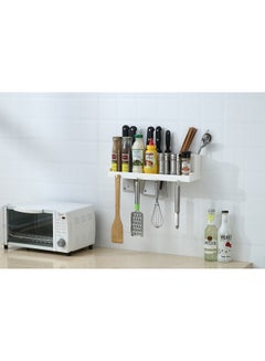 Buy Spice Rack - Wall Mounted - Kitchen Organizer - Wall Shelf - Kitchen Storage - Shelves - White White Spice Rack in UAE
