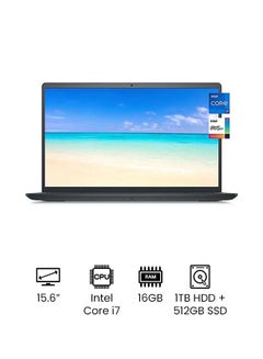 Buy 2022 Newest Inspiron 15 3000 Series 3511 Laptop, 15.6-inch Full HD Touch Screen Display, 11th Gen Intel Core i7-1165G7 Processor/16GB RAM/512GB SSD + 1TB HDD/Intel Iris XE Graphics/Windows 11/International Version/ English/Arabic Black in UAE