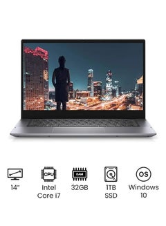 اشتري Inspiron 5406 Convertible 2-In-1 Laptop With 14-Inch HD Display, 11th Gen Core i7-1165G7 Processer/32GB RAM/1TB SSD/Intel Xe Graphics/Windows 10 English grey في الامارات