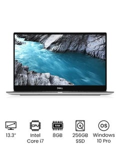 Buy XPS 7390 Laptop With 13.3-Inch Full HD Display, 10th Gen Core i7Processor/8GB RAM/256GB SSD/Intel Full HD Graphics/Windows 10 Pro 620 /International Version English Silver in UAE