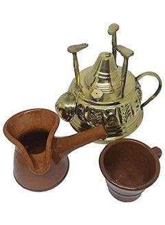 اشتري Large Brass Alcohol Burner With Pottery Pot & Cup Multicolour في مصر