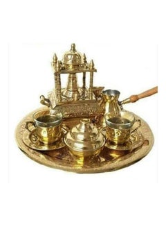 Buy Royal Table Set With Two Cups, A Tray, A Sugar Tray And A Bowl Gold in Egypt