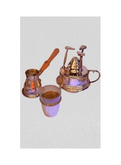 Buy Copper Burner To Make Coffee With A Cup And A Pot Multicolour in Egypt