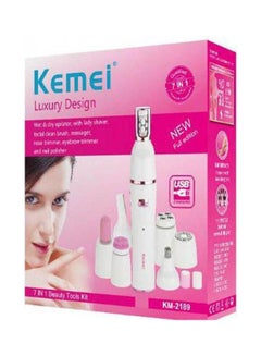 Buy Km-2189 7 In 1 Rechargeable Women Electric Trimmer White in Egypt