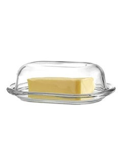 اشتري Butter Dish With Cover Glass Clear 20x30cm في مصر