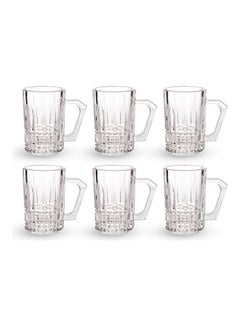 Buy 6-Piece Tea Cup Set Clear 6 x 6 x 9cm in Saudi Arabia