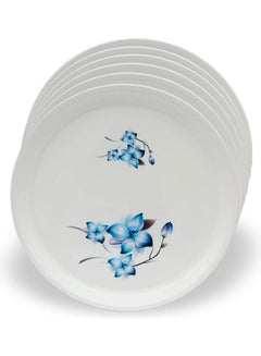 Buy 12-Piece Le Dinner Round Set White/Blue 30cm in Saudi Arabia