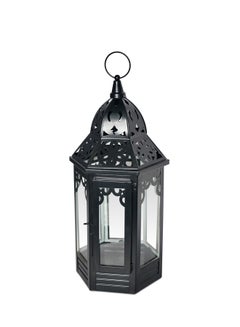 Buy Eid And Ramadan Handmade Candle Lantern Unique Luxury Quality Scents For The Perfect Stylish Home Black 12X12X40cm in UAE