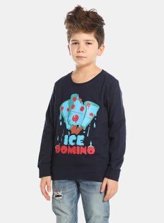 Buy Boys Graphic Printed Sweatshirt Black/Blue in UAE