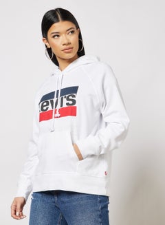 Buy Graphic Sport Logo Hoodie White in UAE