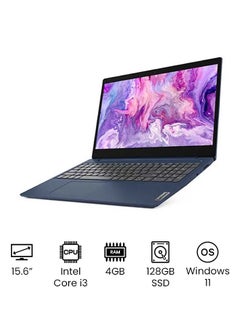 اشتري Ideapad 3 Laptop With 15.6-Inch Full HD Display, 11th Gen Core i3-1115G4 Processor/4GB RAM/128GB SSD/Integrated Graphics/Windows 11/ International Version English Abyss Blue في الامارات