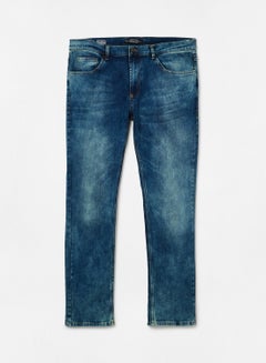 Buy Straight Fit Fadded Jeans Blue in UAE