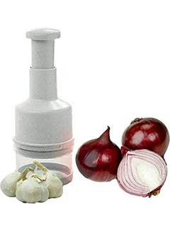 Buy Slicer Of Onion Garlic Vegetables And Potato Presser Press White in Egypt