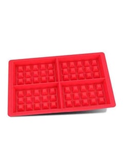 Buy 4-Cavity Mini Fancy Bundt Mousse Baking And Baking Tools Waffles Cake Cookie Pan Silicone Diy Mold Baking Mould Red in Egypt