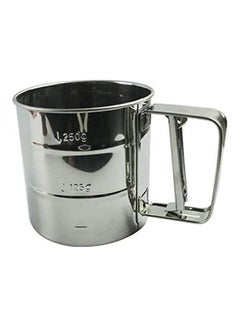 اشتري Stainless Steel Hand Cup Type Flour Sieve Cup Hand Manual Pressure Powder Sieve Silver في السعودية