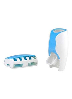 اشتري Toothbrush Holder Toothpaste Squeezer Kit Wall Mounted Blue في مصر