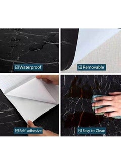 اشتري 2 Rolls Marble Sticker Black في مصر