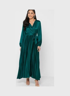 اشتري Pleated Dress Green في الامارات