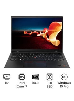 Buy X1 Carbon Laptop With 14 Inch Full HD Display, Core i7-1165G7 Processor/16GB RAM/1TB SSD/Intel Iris XE Graphics/Windows 10 Pro English/Arabic Black in UAE