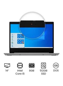 Buy Ideapad 3 Laptop With 14-Inch Full HD Display, 10th Gen Core i5 1035G1 Processer/8GB RAM/512GB SSD/Intel UHD Graphics/DOS (Without Windows) /International Version English Platinum Grey in UAE