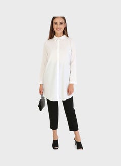 Buy Button Detail Tunic White in UAE