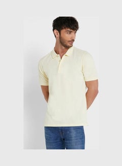 اشتري Solid Polo T Shirt Yellow في الامارات