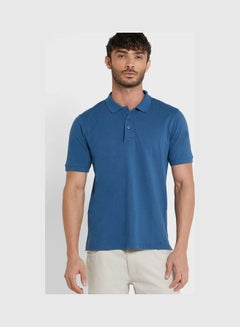 اشتري Solid Polo T Shirt Blue في الامارات