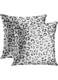 Buy Set Of 2 Throw Pillow Cover Leopard Print combination Multicolour 50x50cm in Egypt