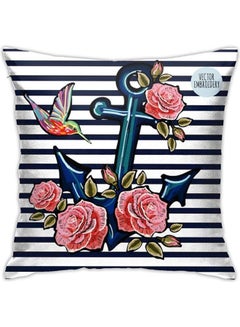 Buy Exotic Anchor And Roses Throw Pillow Covers combination Multicolour 45x45cm in Egypt