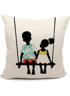 Buy African Children Pillow Case Nursery Décor Cotton Multicolour 40x40cm in Egypt