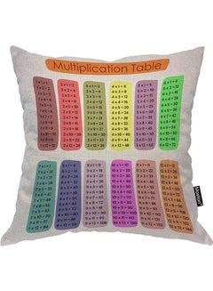 اشتري Multiplication Table Pillowcases 1 To 12 Children Cotton Multicolour 40x40cm في مصر